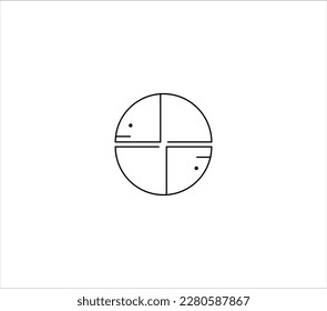 Fish pizza logo design. vector