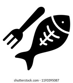 A fish is place on a plate with a fork depicting fish dish