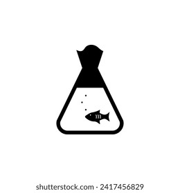 Fish in Plastic bag flat vector icon. Simple solid symbol isolated on white background