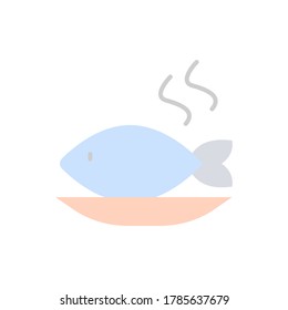 Pescado, icono de placa. Elementos vectoriales simples de color de los iconos de la restauración pública para ui y ux, sitio web o aplicación móvil