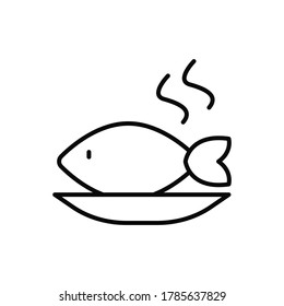 Fish, plate icon. Simple line, outline vector elements of public catering icons for ui and ux, website or mobile application