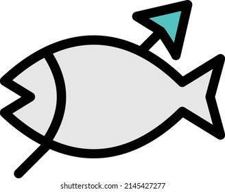 Fisch-Polsymbol einzeln auf weißem Hintergrund. Vektorgrafik. EPS10. Vektorsymbol für Website-Design und App
