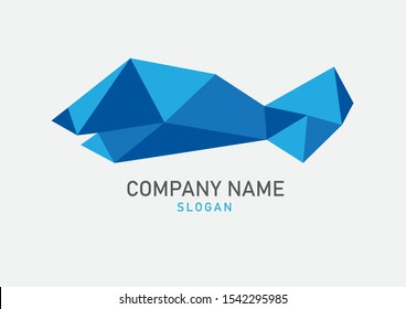 Fish polygon vector illustration,  web icon, sign, restaurant logo design
