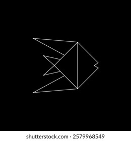 Fish Polygonal Lines, can use for Logo, Pictogram, Aquatic Animal Figure, Website, Apps, or Graphic Design Element. Vector Illustration