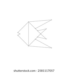 Fish Polygonal Lines, can use for Logo, Pictogram, Aquatic Animal Figure, Website, Apps, or Graphic Design Element. Vector Illustration