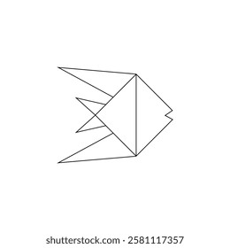 Fish Polygonal Lines, can use for Logo, Pictogram, Aquatic Animal Figure, Website, Apps, or Graphic Design Element. Vector Illustration