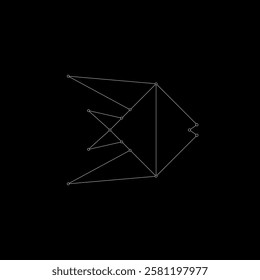 Fish Polygonal Lines, can use for Logo, Pictogram, Aquatic Animal Figure, Website, Apps, or Graphic Design Element. Vector Illustration