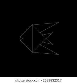 Fish Polygonal Lines, can use for Logo, Pictogram, Aquatic Animal Figure, Website, Apps, or Graphic Design Element. Vector Illustration