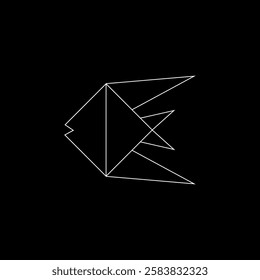 Fish Polygonal Lines, can use for Logo, Pictogram, Aquatic Animal Figure, Website, Apps, or Graphic Design Element. Vector Illustration