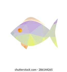 fish with polygonal on white background