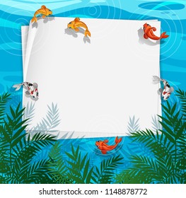 A fish pond frame illustration