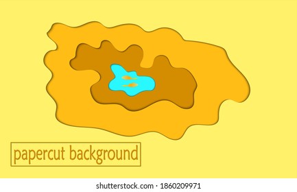 fish and pond papercut design for background
