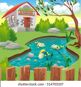 Fish Pond vector