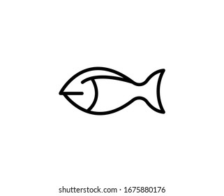 Icono de línea premium de pescado. Pictograma sencillo de alta calidad. Iconos modernos de estilo de esquema. Ilustración vectorial de trazo en un fondo blanco