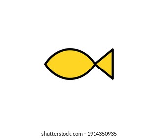Fisch Premium Line Symbol. Einfaches hochwertiges Piktogramm. Moderne Kontursymbole. Schlagt Vektorgrafik auf weißem Hintergrund. 