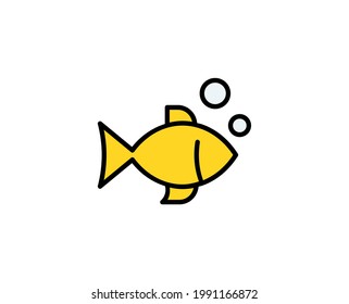 Icono de línea premium de pescado. Pictograma sencillo de alta calidad. Iconos modernos de estilo de contorno. Ilustración vectorial de trazo sobre un fondo blanco. 