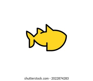 Fish premium line icon. Simple high quality pictogram. Modern outline style icons. Stroke vector illustration on a white background. 