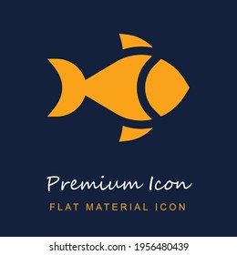 Fish premium material ui ux isolated vector icon in navy blue and orange colors