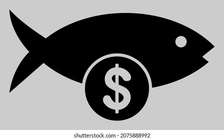 Fish price vector illustration. An isolated flat icon illustration of fish price with nobody.