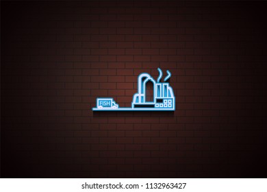 fish processing plant icon in Neon 