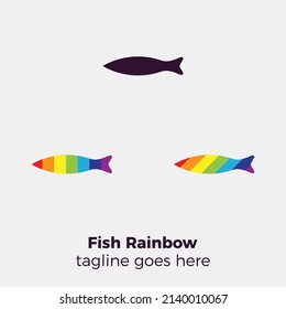 fish rainbow logo vector illustration