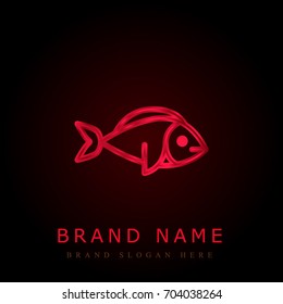 Fish red chromium metallic logo