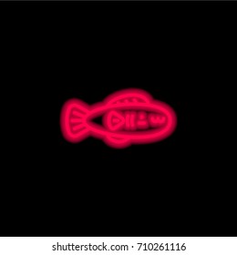 Fish red glowing neon ui ux icon. Glowing sign logo vector