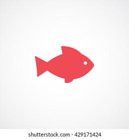 Fish Red Icon On White Background