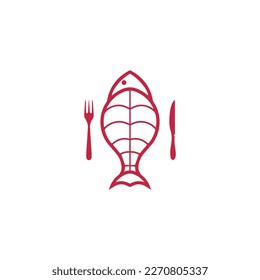 logotipo de restaurante de pescado símbolo de pescado