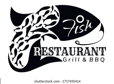 Fish Restaurant Logo Template. Seafood Restaurant. Vector Illustration.