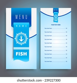 Fish Restaurant Menu Design Seafood Cmyk Stock Vector (Royalty Free ...