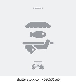 Fish restaurant - Vector web icon