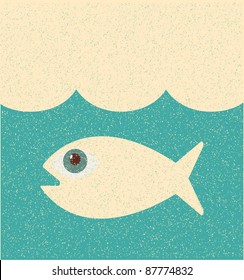 Fish. Retro poster