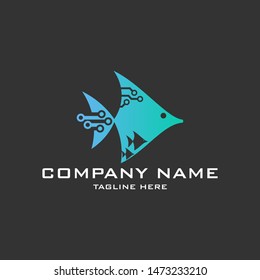 
fish robot logo depicting technology