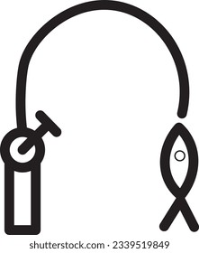 Fish Rod Sea Outline Icon