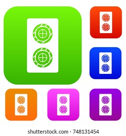 Fish roll set icon color in flat style isolated on white. Collection sings vector illustration