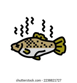 fish rotten food color icon vector. fish rotten food sign. isolated symbol illustration