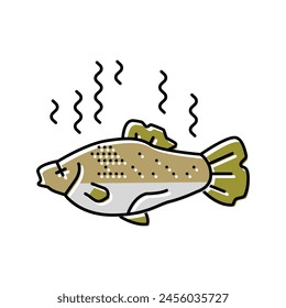 Vector de color de comida podrida de pescado. signo de comida podrida de pescado. ilustración de símbolo aislado