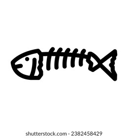 fish rotten food line icon vector. fish rotten food sign. isolated contour symbol black illustration