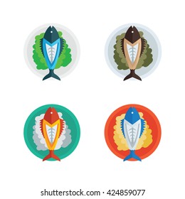 fish salad vector food