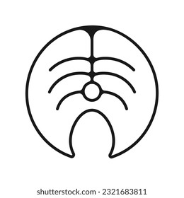 Pescado, salmón, signo del vector del contorno, icono lineal aislado en fondo blanco