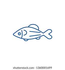 Fish salmon line icon concept. Fish salmon flat  vector symbol, sign, outline illustration.