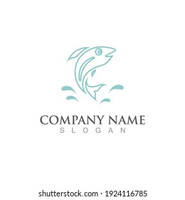 Fish salmon logo template. Creative vector symbol