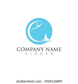 Fish salmon logo template. Creative vector symbol