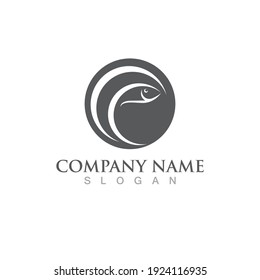 Fish salmon logo template. Creative vector symbol