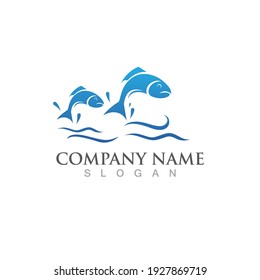 Plantilla del logotipo de Fish Salmon. Símbolo vector creativo