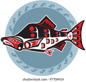 Fish - Salmon - in Native American Style