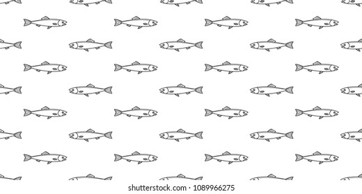 fish salmon seamless pattern shark fin dolphin whale vector ocean sea background isolated repeat wallpaper