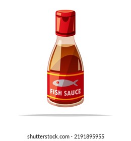 Fish sauce bottle vector isolated illustration