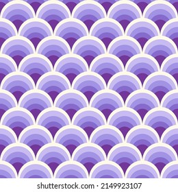 Patrón abstracto geométrico sin soldadura de escala de peces. Coloridos círculos 70 estilo nostálgico fondo retro. Impresión clásica de la moda para tela, papel